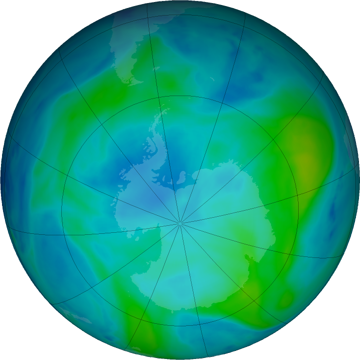 Antarctic ozone map for 18 February 2017